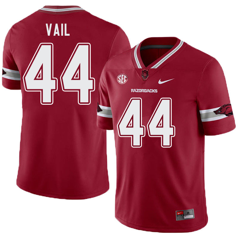 Men #44 Cameron Vail Arkansas Razorbacks College Football Alternate Jerseys-Cardinal